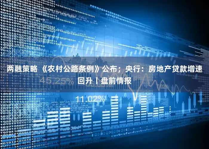 两融策略 《农村公路条例》公布；央行：房地产贷款增速回升丨盘前情报