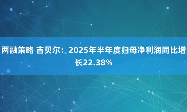 两融策略 吉贝尔：2025年半年度归母净利润同比增长22.38%