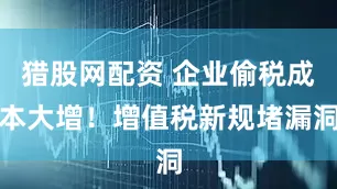 猎股网配资 企业偷税成本大增！增值税新规堵漏洞