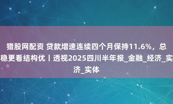 猎股网配资 贷款增速连续四个月保持11.6%，总量稳更看结构优丨透视2025四川半年报_金融_经济_实体